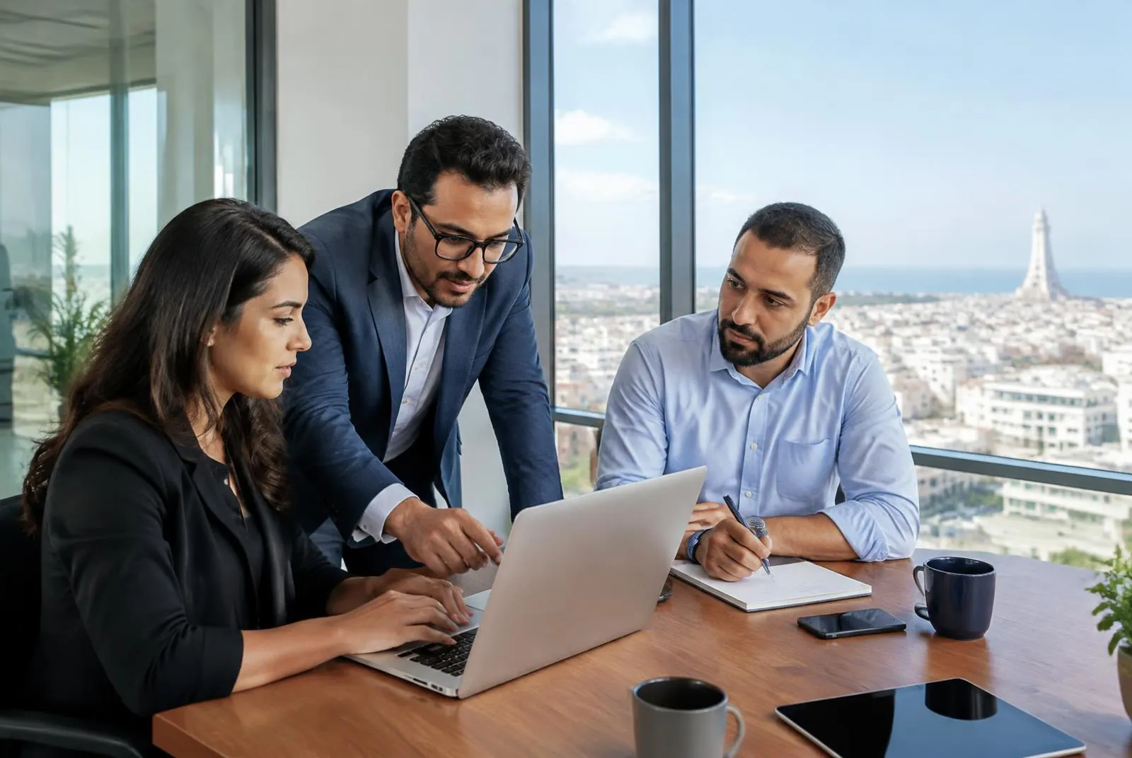 Professional reviewing receipts and expense documents